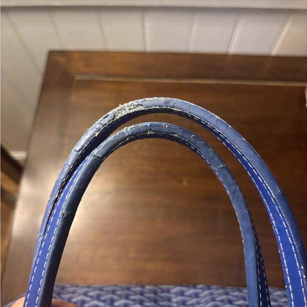 Goyard Chevron Pattern Blue Tote - Picture 4 of 4